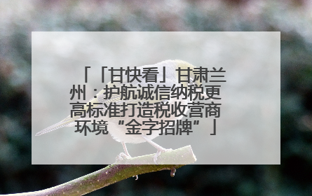 「甘快看」甘肃兰州：护航诚信纳税更高标准打造税收营商环境“金字招牌”