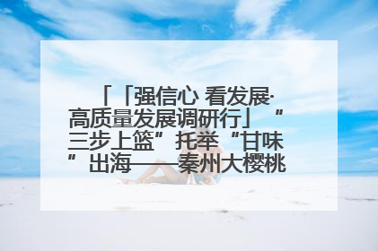 「强信心 看发展·高质量发展调研行」“三步上篮”托举“甘味”出海——秦州大樱桃高质量发展动作分解