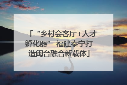 “乡村会客厅+人才孵化器” 福建泰宁打造闽台融合新载体