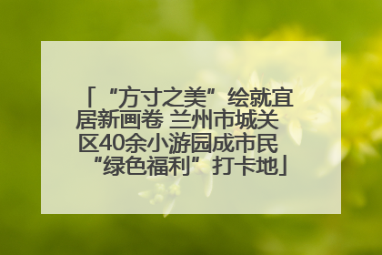 “方寸之美”绘就宜居新画卷 兰州市城关区40余小游园成市民“绿色福利”打卡地