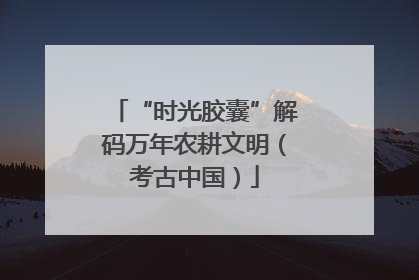 “时光胶囊”解码万年农耕文明（考古中国）