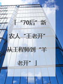 “70后”新农人“王老开”从工程师到“羊老开”