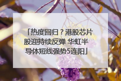 热度回归？港股芯片股迎持续反弹 华虹半导体短线强势5连阳