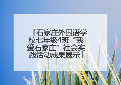 石家庄外国语学校七年级4班“我爱石家庄”社会实践活动成果展示