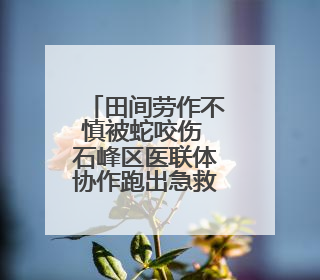 田间劳作不慎被蛇咬伤 石峰区医联体协作跑出急救新速度