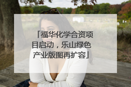 福华化学合资项目启动，乐山绿色产业版图再扩容