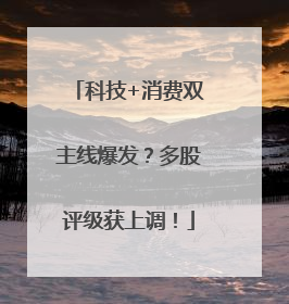 科技+消费双主线爆发？多股评级获上调！