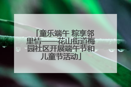 童乐端午 粽享邻里情——花山街道梅园社区开展端午节和儿童节活动