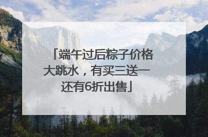 端午过后粽子价格大跳水，有买三送一还有6折出售