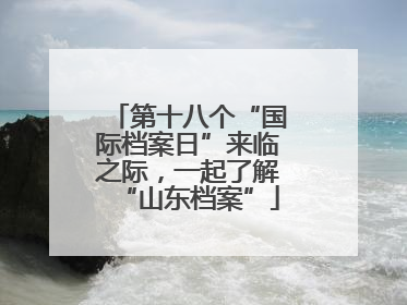 第十八个“国际档案日”来临之际，一起了解“山东档案”