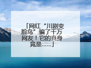 网红“川剧变脸鸟”骗了千万网友！它的真身竟是……
