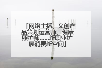 网络主播、文创产品策划运营师、健康照护师……新职业扩展消费新空间