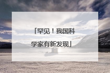 罕见！我国科学家有新发现