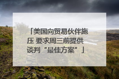 美国向贸易伙伴施压 要求周三前提供谈判“最佳方案”