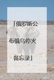 俄罗斯公布俄乌停火备忘录