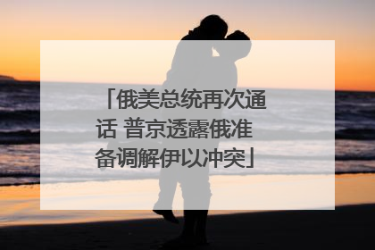 俄美总统再次通话 普京透露俄准备调解伊以冲突