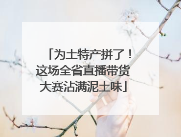 为土特产拼了！这场全省直播带货大赛沾满泥土味