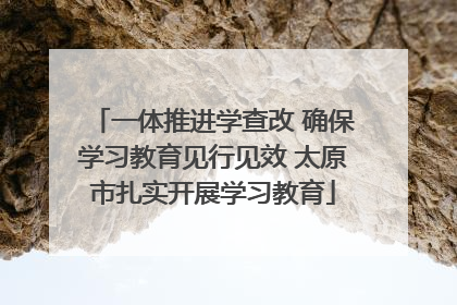一体推进学查改 确保学习教育见行见效 太原市扎实开展学习教育