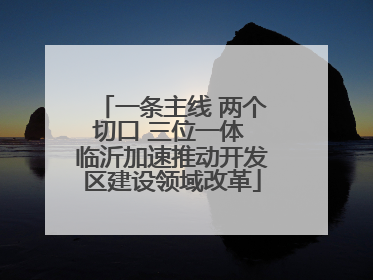 一条主线 两个切口 三位一体 临沂加速推动开发区建设领域改革