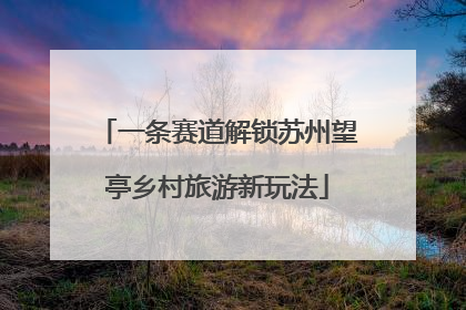 一条赛道解锁苏州望亭乡村旅游新玩法
