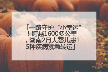 一路守护“小幸运”！跨越1600多公里，湖南2月大婴儿患15种疾病紧急转运