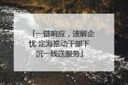 一链响应，速解企忧 定海推动干部下沉一线送服务