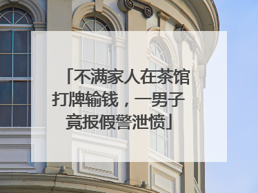 不满家人在茶馆打牌输钱，一男子竟报假警泄愤