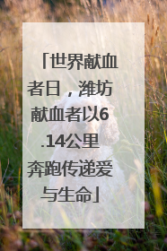 世界献血者日，潍坊献血者以6.14公里奔跑传递爱与生命