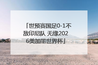 世预赛国足0-1不敌印尼队 无缘2026美加墨世界杯
