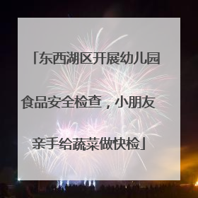 东西湖区开展幼儿园食品安全检查，小朋友亲手给蔬菜做快检