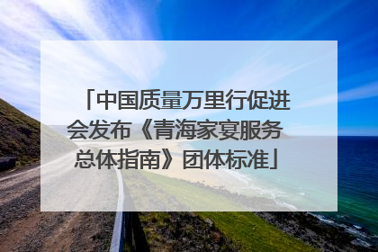中国质量万里行促进会发布《青海家宴服务总体指南》团体标准