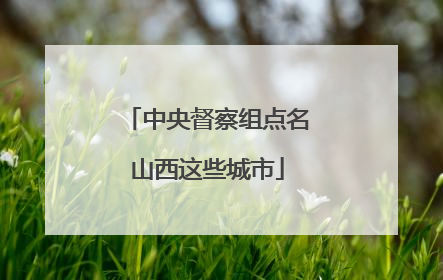 中央督察组点名山西这些城市