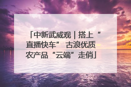 中新武威观｜搭上“直播快车” 古浪优质农产品“云端”走俏