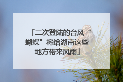 二次登陆的台风“蝴蝶”将给湖南这些地方带来风雨