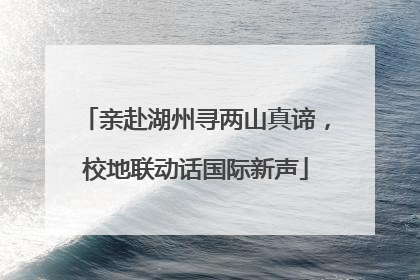 亲赴湖州寻两山真谛，校地联动话国际新声