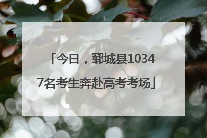 今日，郓城县10347名考生奔赴高考考场