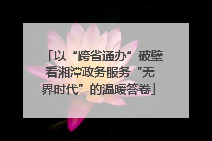 以“跨省通办”破壁 看湘潭政务服务“无界时代”的温暖答卷