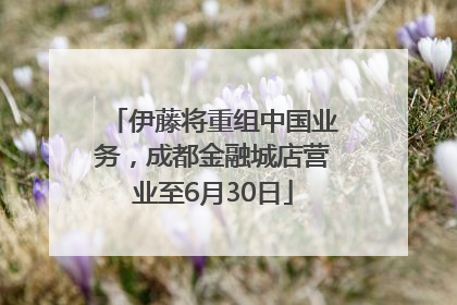 伊藤将重组中国业务，成都金融城店营业至6月30日