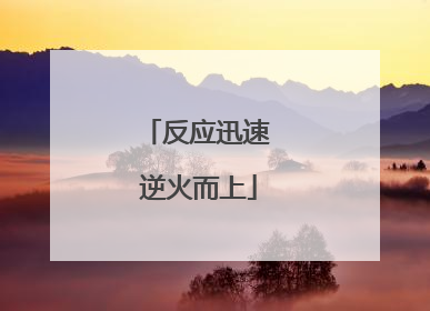 反应迅速 逆火而上