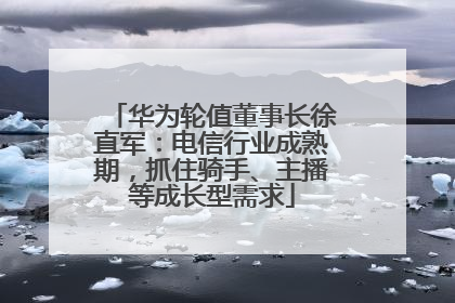 华为轮值董事长徐直军：电信行业成熟期，抓住骑手、主播等成长型需求