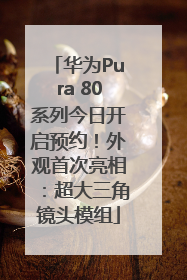 华为Pura 80系列今日开启预约！外观首次亮相：超大三角镜头模组