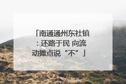 南通通州东社镇：还路于民 向流动摊点说“不”