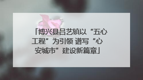 博兴县吕艺镇以“五心工程”为引领 谱写“心安城市”建设新篇章