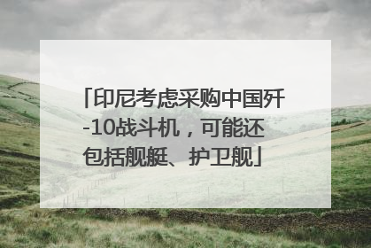 印尼考虑采购中国歼-10战斗机，可能还包括舰艇、护卫舰