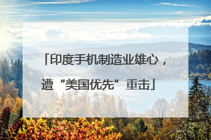 印度手机制造业雄心，遭“美国优先”重击