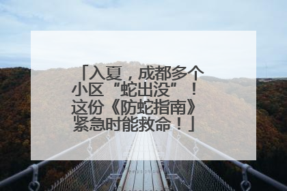 入夏，成都多个小区“蛇出没”！这份《防蛇指南》紧急时能救命！