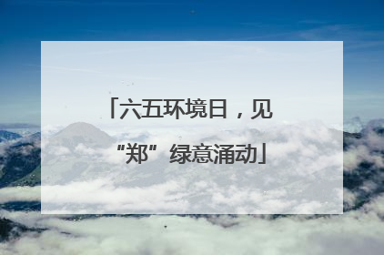 六五环境日，见“郑”绿意涌动