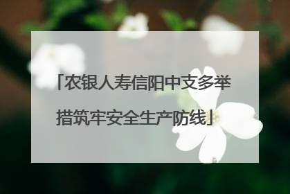 农银人寿信阳中支多举措筑牢安全生产防线