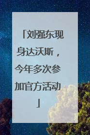 刘强东现身达沃斯，今年多次参加官方活动