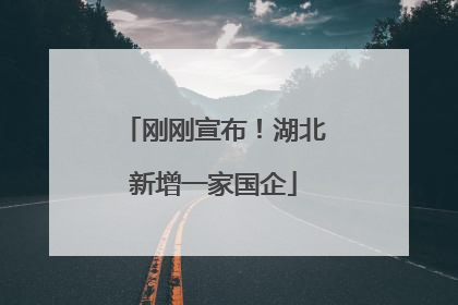 刚刚宣布！湖北新增一家国企